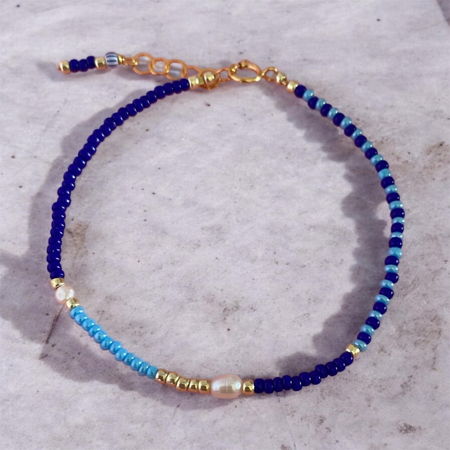 Blue sea pearl bracelet
