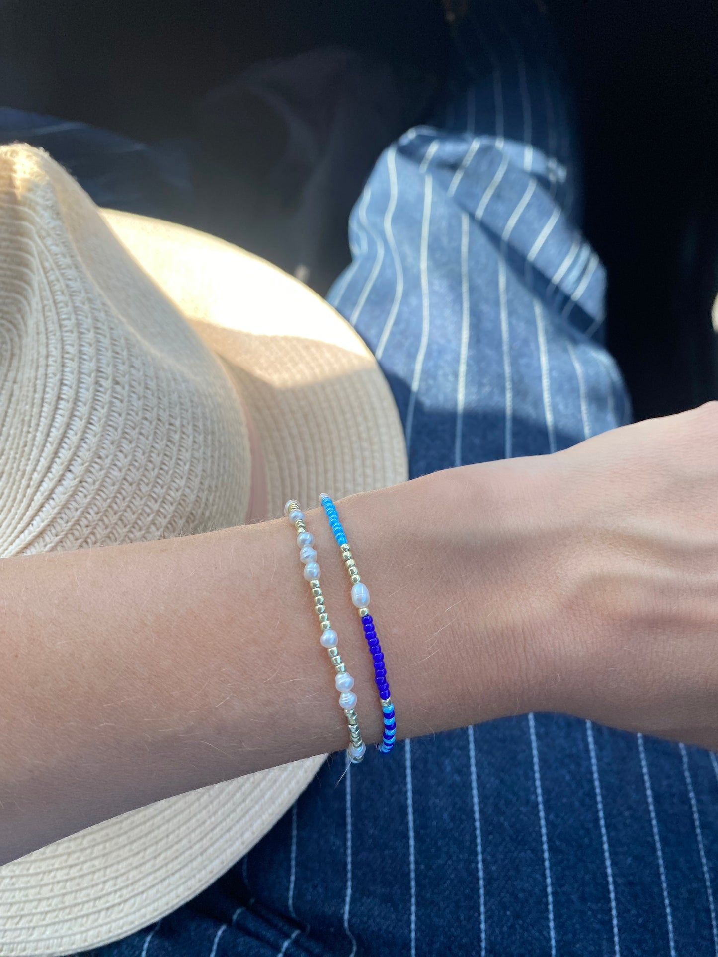 Blue sea pearl bracelet