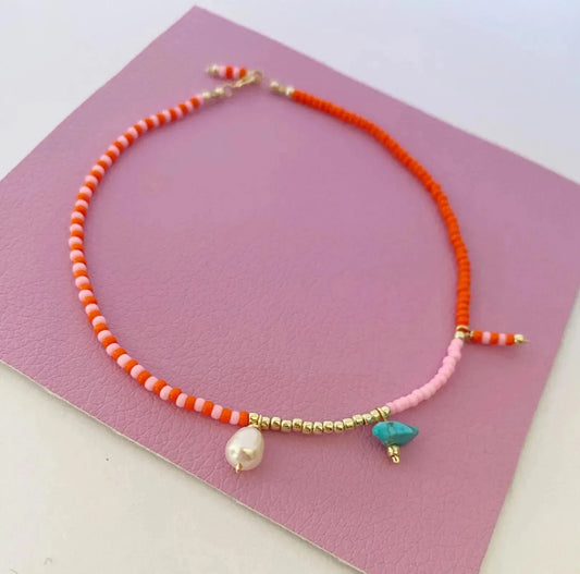 Sorbet Beaded charm Anklet