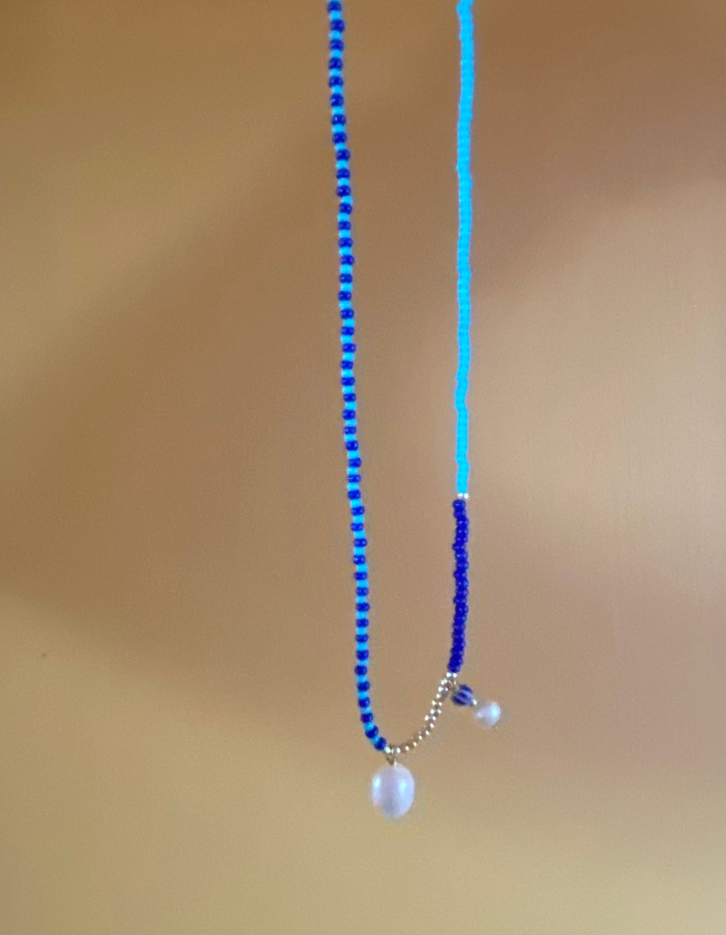 AZURE PEARL Necklace – Blue Beaded Pearl Necklace